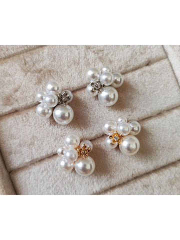 Brinco Nuvem de Pérolas Bijuteria Delicada Festa Noiva